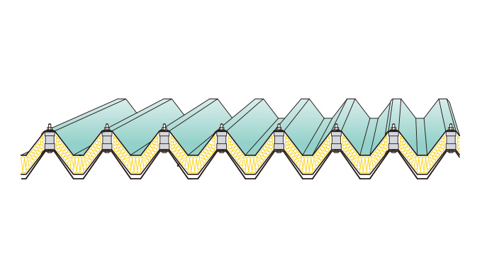 KBルーフ折板二重葺断熱工法（耐火構造）